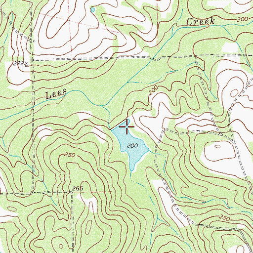 Topographic Map of Melrose Plantation Lake Dam, GA