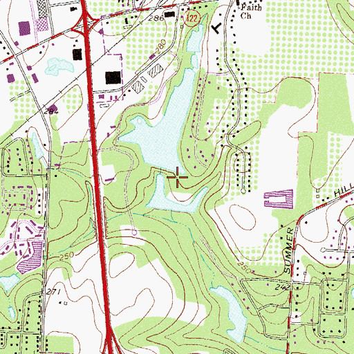 Topographic Map of Andrews Lake Dam, GA