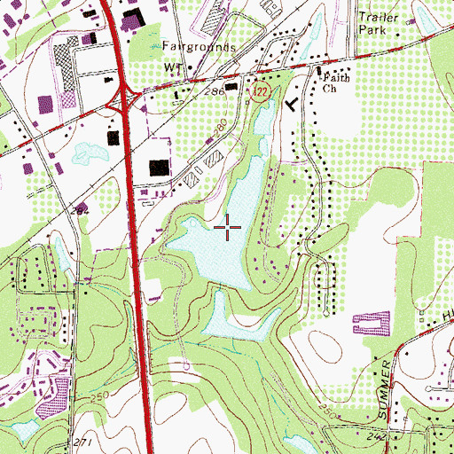 Topographic Map of Andrews Lake, GA