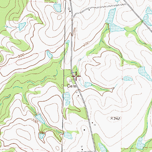 Topographic Map of Willington Lake, GA