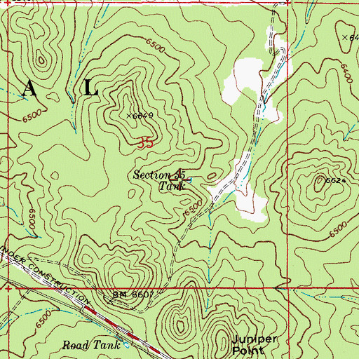 Topographic Map of Section Thirty Five Tank, AZ