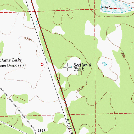 Topographic Map of Section Five Tank, AZ