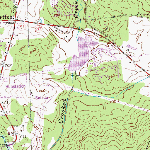 Topographic Map of Browns Mill Lake Dam, GA