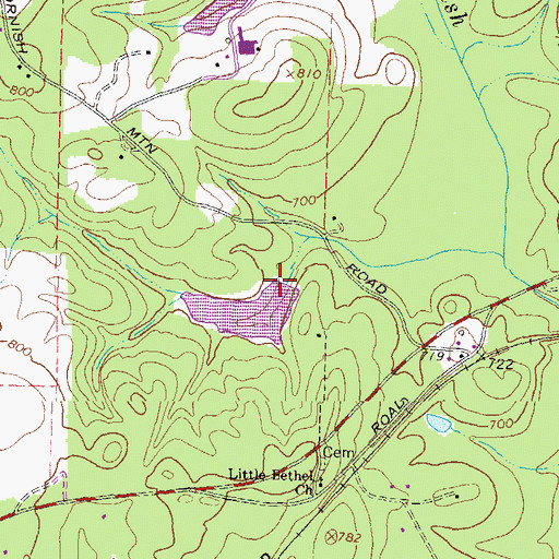 Topographic Map of Wallace Lake Dam, GA
