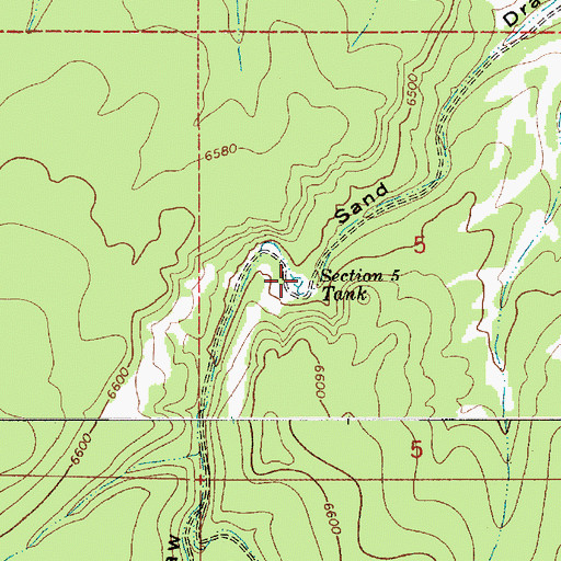 Topographic Map of Section Five Tank, AZ