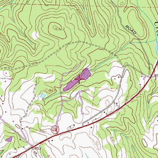 Topographic Map of Cousins Lake, GA