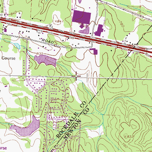 Topographic Map of Georges Lake, GA
