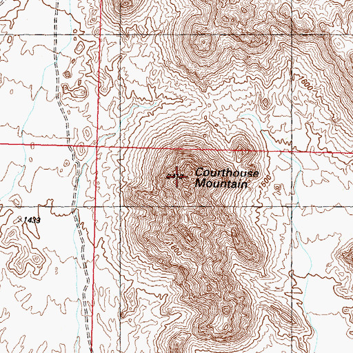 Topographic Map of Courthouse Mountain, AZ