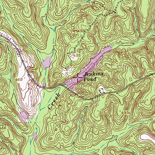 Topographic Map of Jenkins Pond Dam, GA