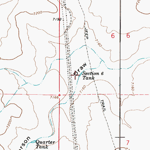 Topographic Map of Section Six Tank, AZ