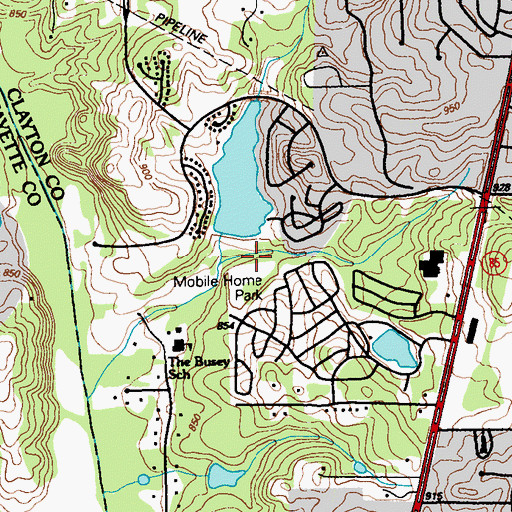 Topographic Map of Jackson Lake Dam, GA