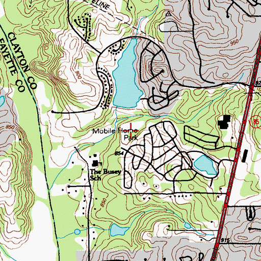 Topographic Map of Jackson Lake, GA