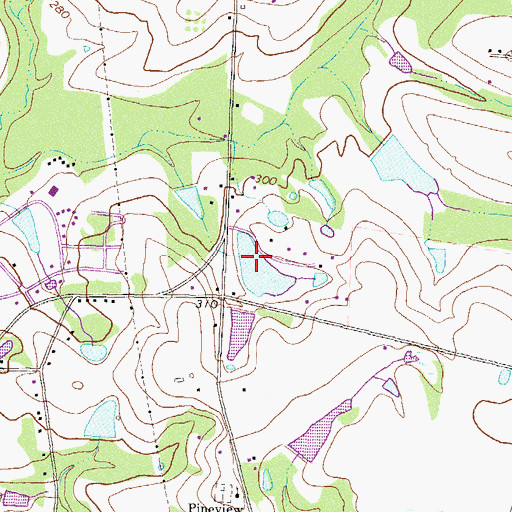 Topographic Map of Keen Lake Dam, GA