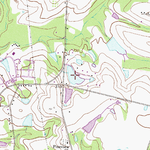 Topographic Map of Keen Lake, GA