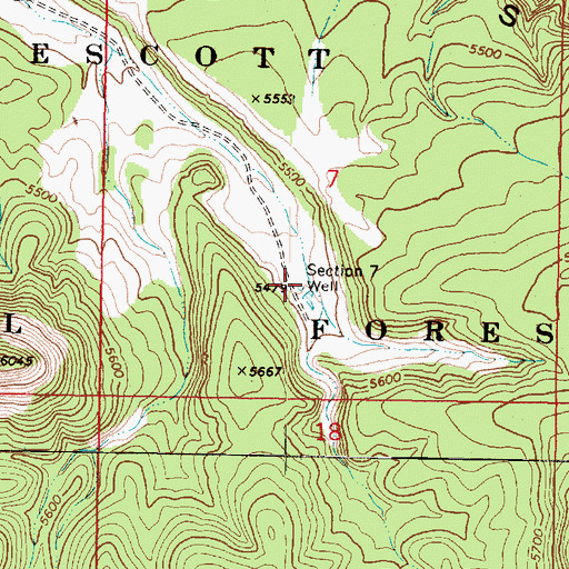 Topographic Map of Section Seven Well, AZ