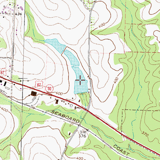 Topographic Map of Odum Lake, GA