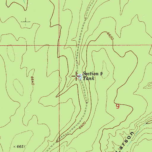 Topographic Map of Section Nine Tank, AZ