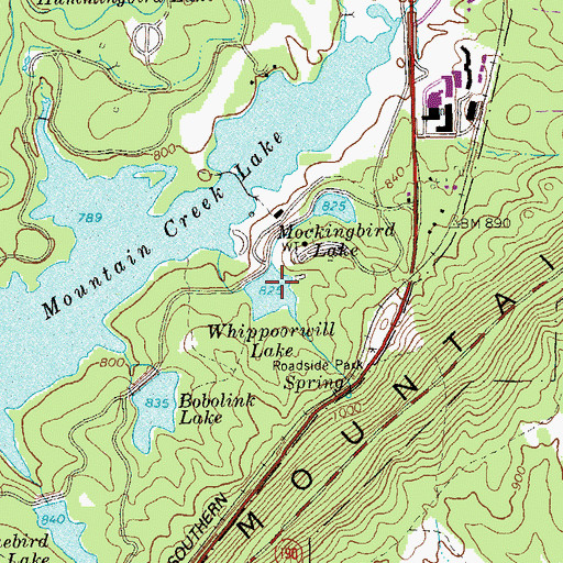 Topographic Map of Whippoorwill Lake Dam, GA