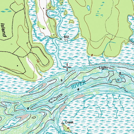 Topographic Map of Dillard Creek, GA