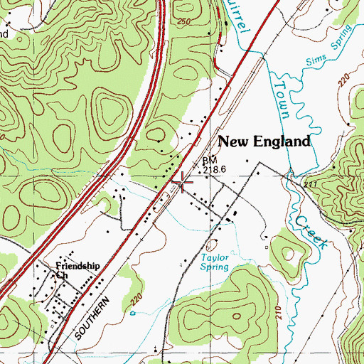 Topographic Map of New England, GA