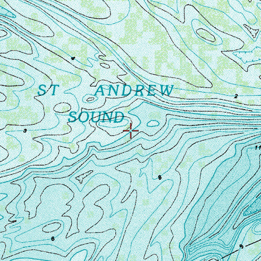Topographic Map of Saint Andrew Sound, GA