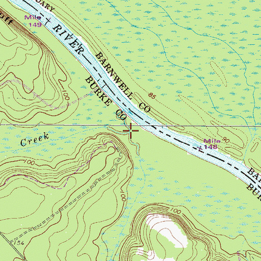 Topographic Map of Toblers Creek, GA