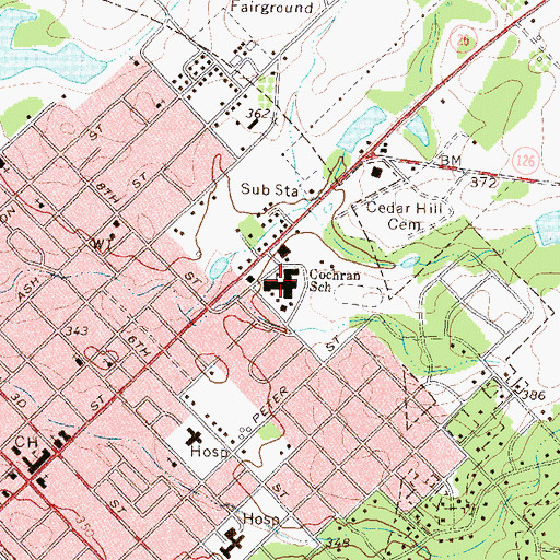 Topographic Map of Bleckley County High School, GA