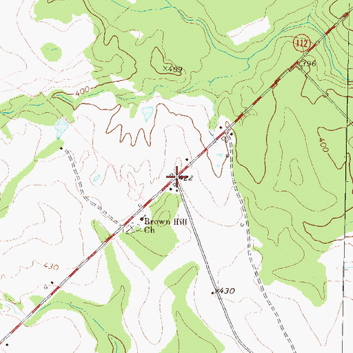 Topographic Map of Brown Hill, GA