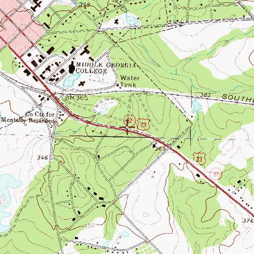 Topographic Map of Church of Christ, GA