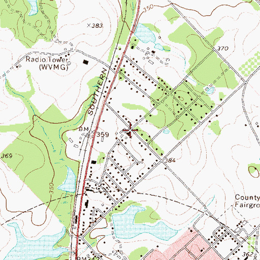 Topographic Map of Lakeview Baptist Church, GA