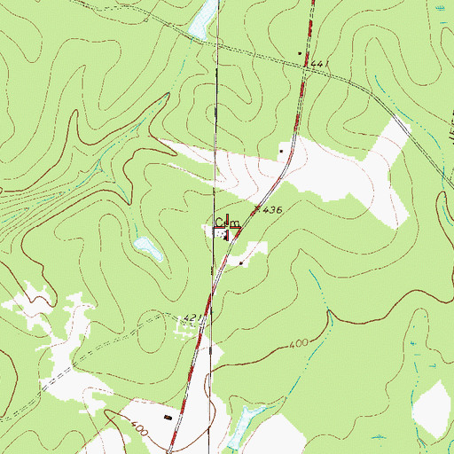 Topographic Map of Longstreet Church, GA