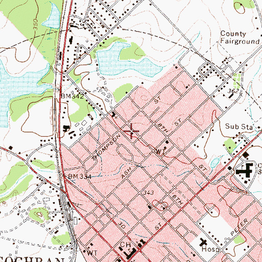 Topographic Map of Turner Chapel African Methodist Episcopal Church, GA