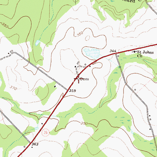Topographic Map of Walters Cemetery, GA