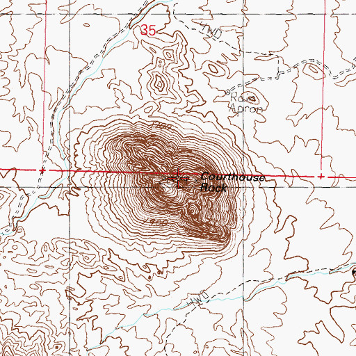 Topographic Map of Courthouse Rock, AZ