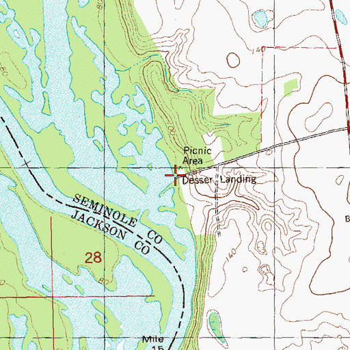 Topographic Map of Desser Landing, GA