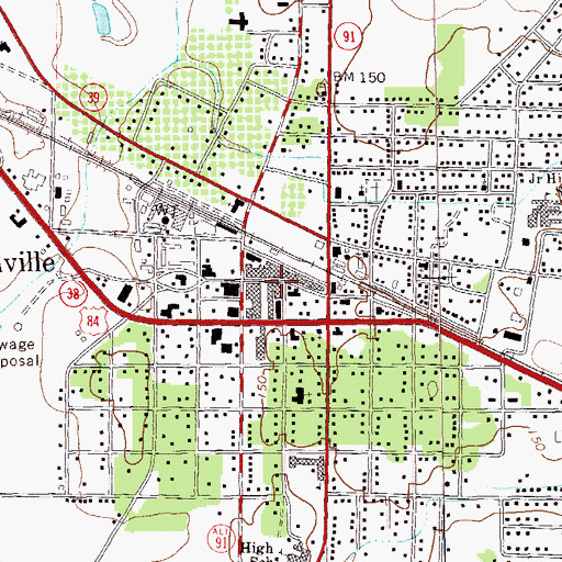 Topographic Map of Donalsonville City Hall, GA