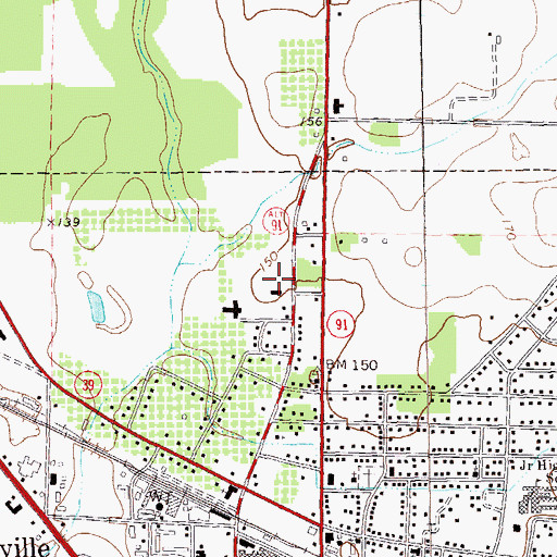 Topographic Map of Donalsonville Hospital, GA