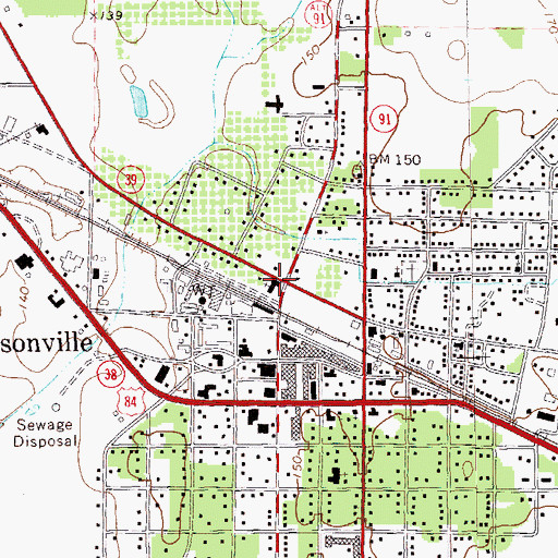Topographic Map of First Church of the Nazarene, GA