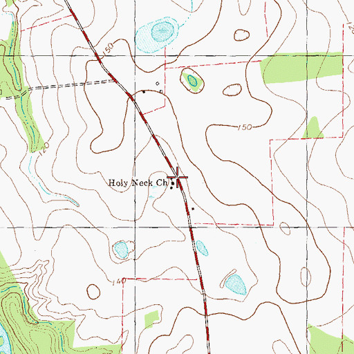 Topographic Map of Holy Neck Church, GA