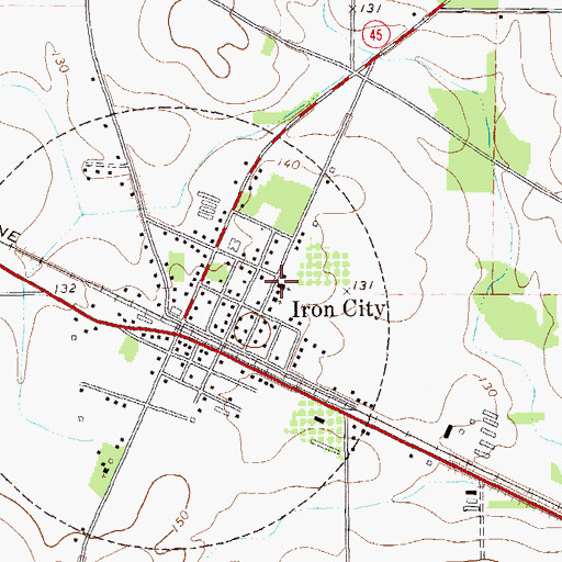 Topographic Map of Iron City Baptist Church, GA