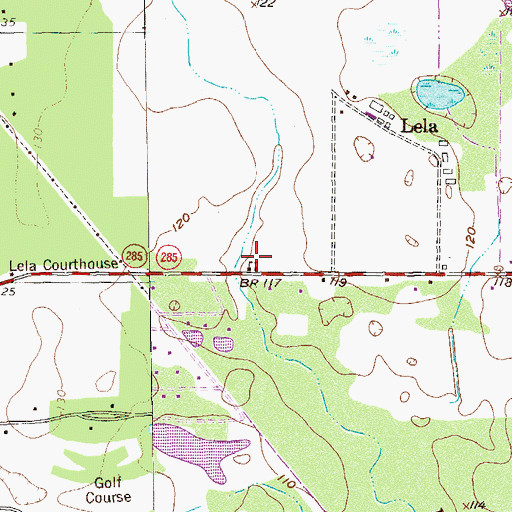 Topographic Map of Lela Church, GA