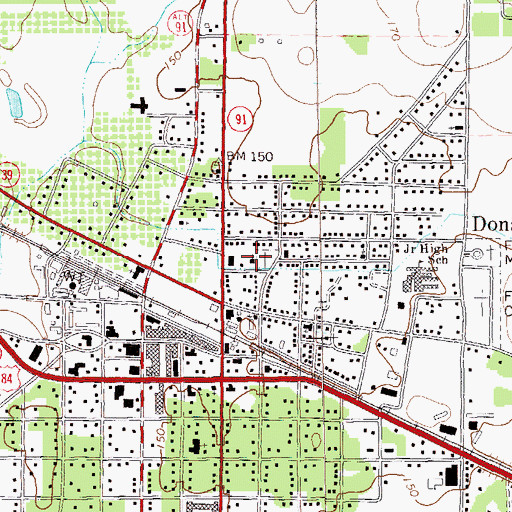 Topographic Map of Live Oak African Methodist Episcopal Church, GA