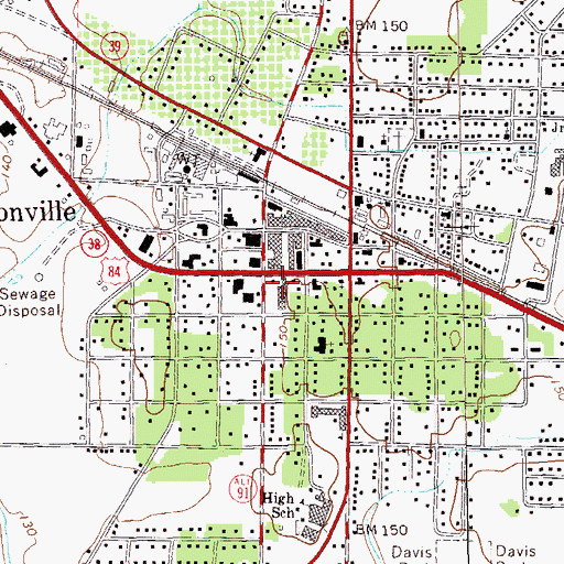 Topographic Map of Midtown Shopping Center, GA
