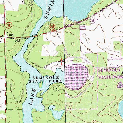 Topographic Map of Seminole State Park, GA