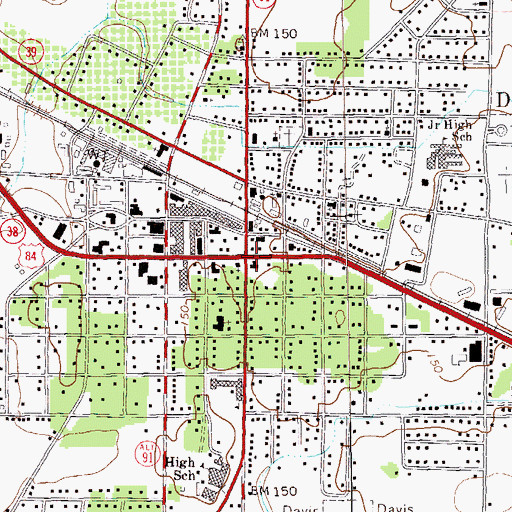 Topographic Map of United States Highway 84 Shopping Center, GA