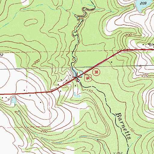 Topographic Map of Ballards Mill (historical), GA