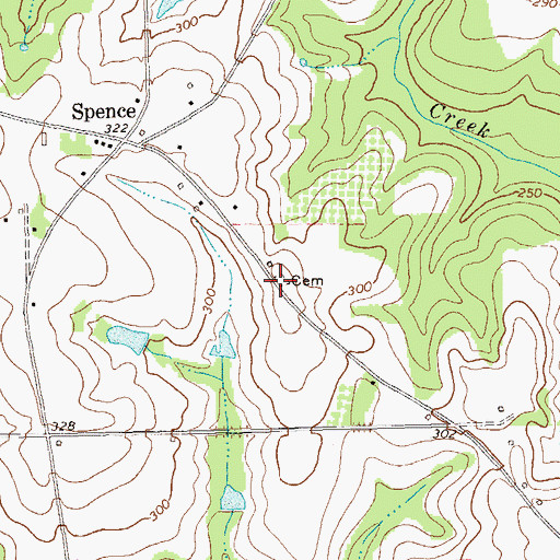 Topographic Map of Banks Cemetery, GA