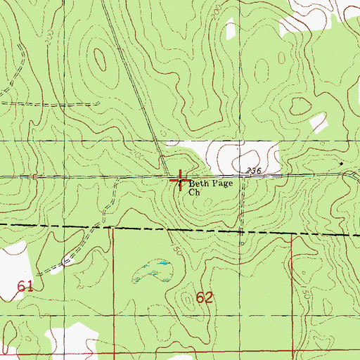 Topographic Map of Beth Page Church, GA