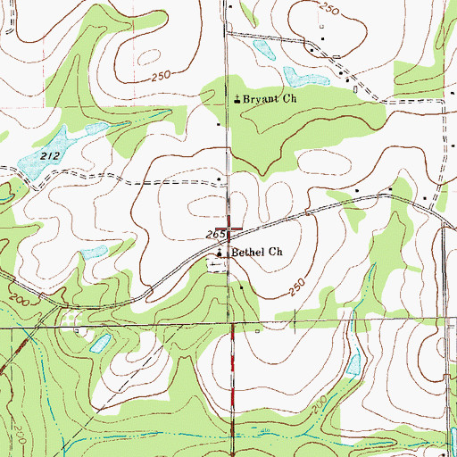 Topographic Map of Bethel, GA