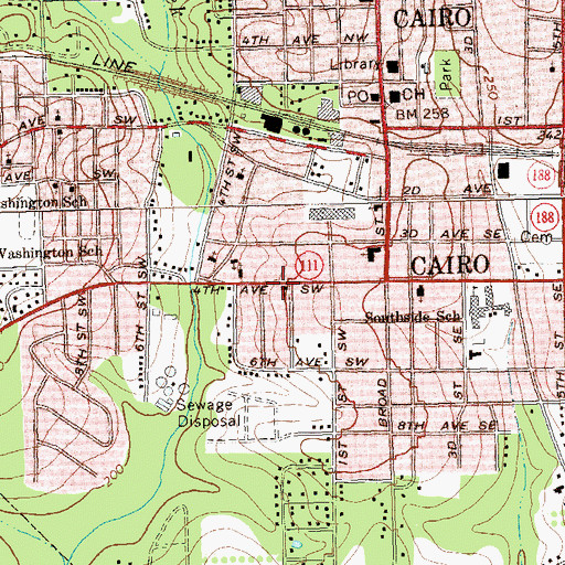 Topographic Map of Bethlehem African Methodist Episcopal Church, GA